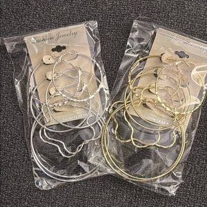 Fashion Jewelry Twisted Silver and Gold Hoop Earrings